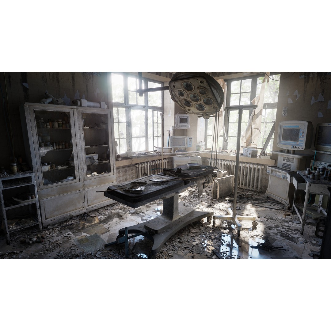 Abandoned Hospital 3D Model – Low Poly Interior Asset, PBR - View 4