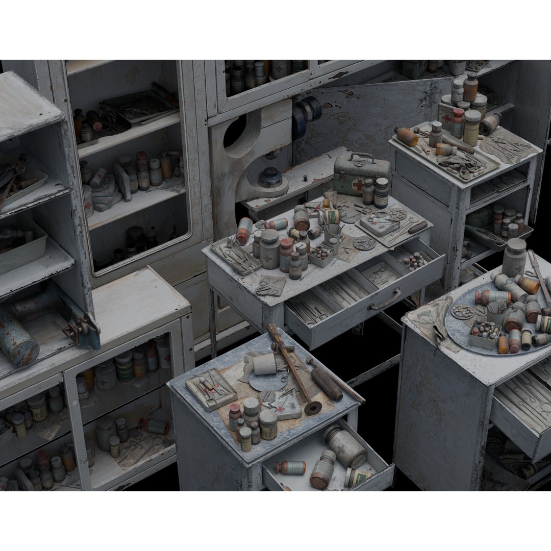 Abandoned Hospital 3D Model – Low Poly Interior Asset, PBR - View 5