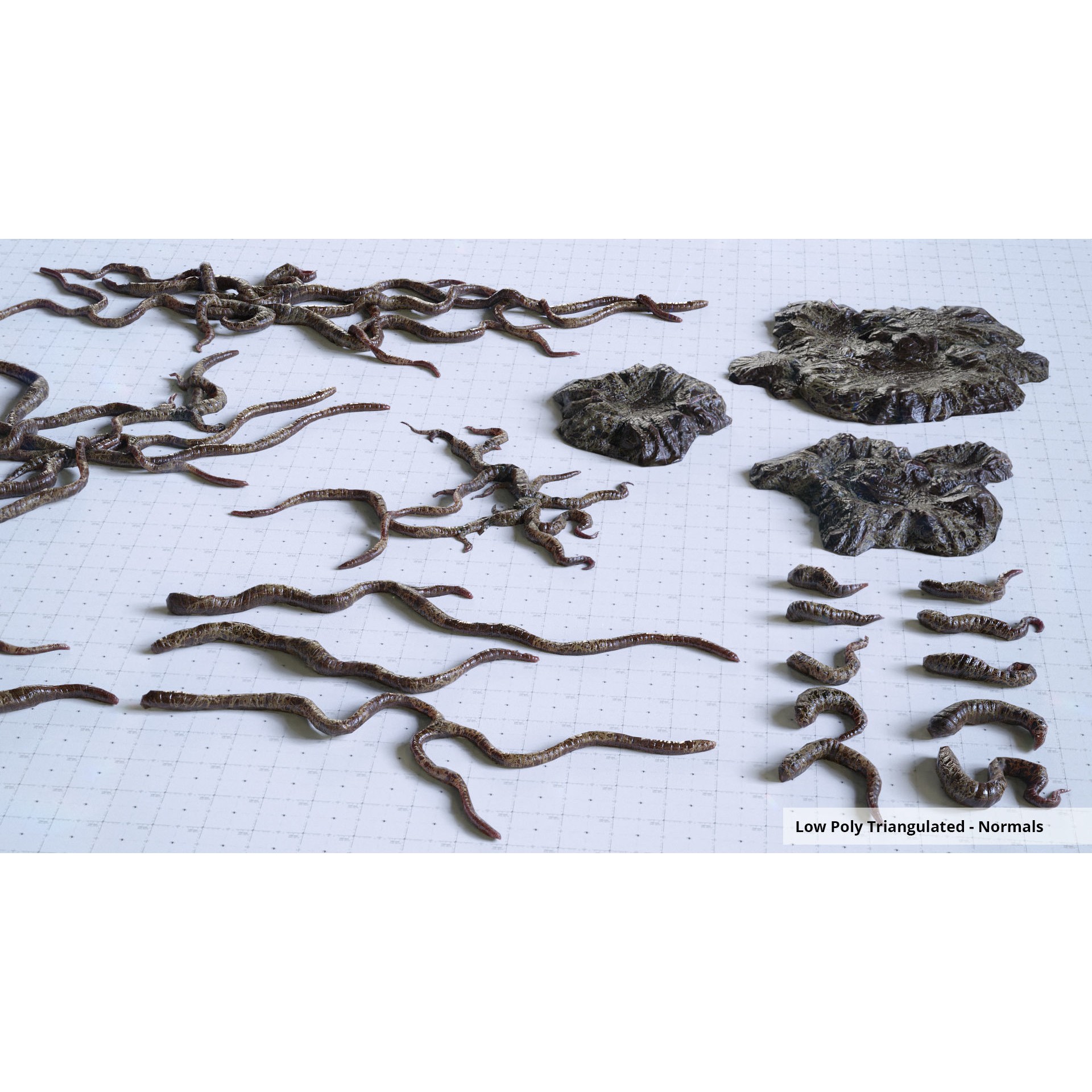 Alien Tendrils - Low-Poly Game-Ready 3D Model - View 11