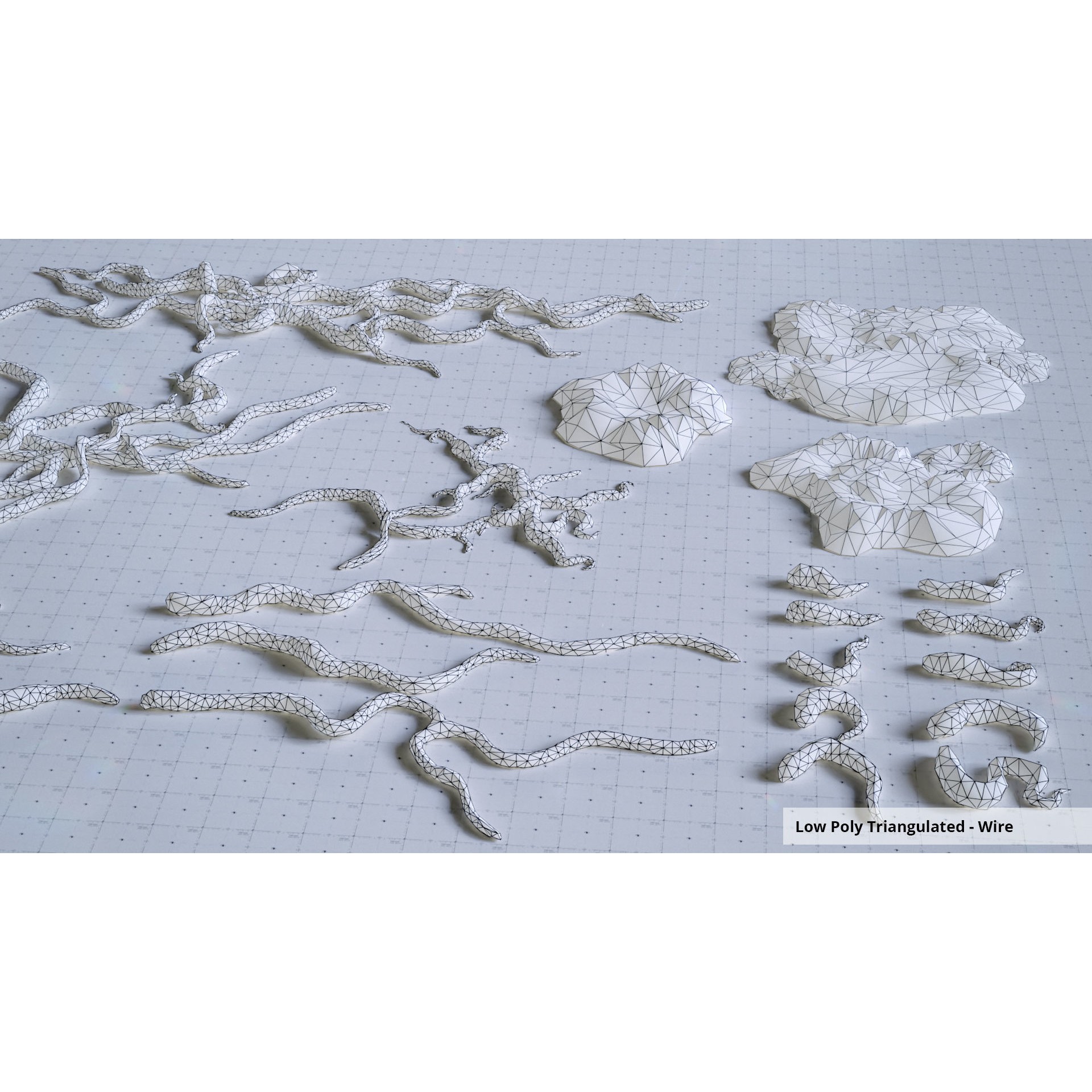 Alien Tendrils - Low-Poly Game-Ready 3D Model - View 12