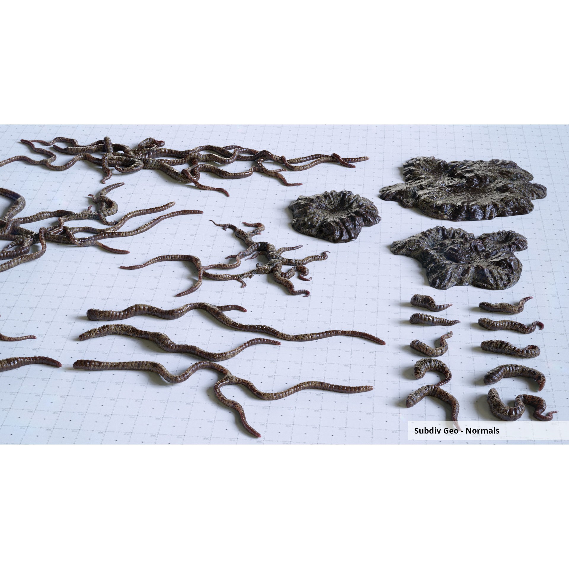 Alien Tendrils - Low-Poly Game-Ready 3D Model - View 9