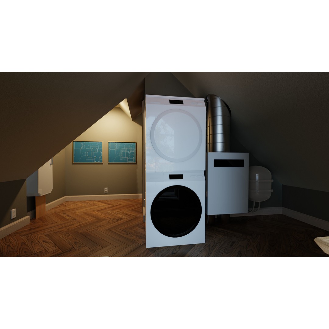 Classic Porch House 3D Model – Low Poly Game Asset, Blender, FBX - View 21