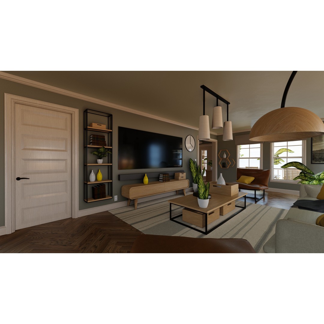 Classic Porch House 3D Model – Low Poly Game Asset, Blender, FBX - View 29