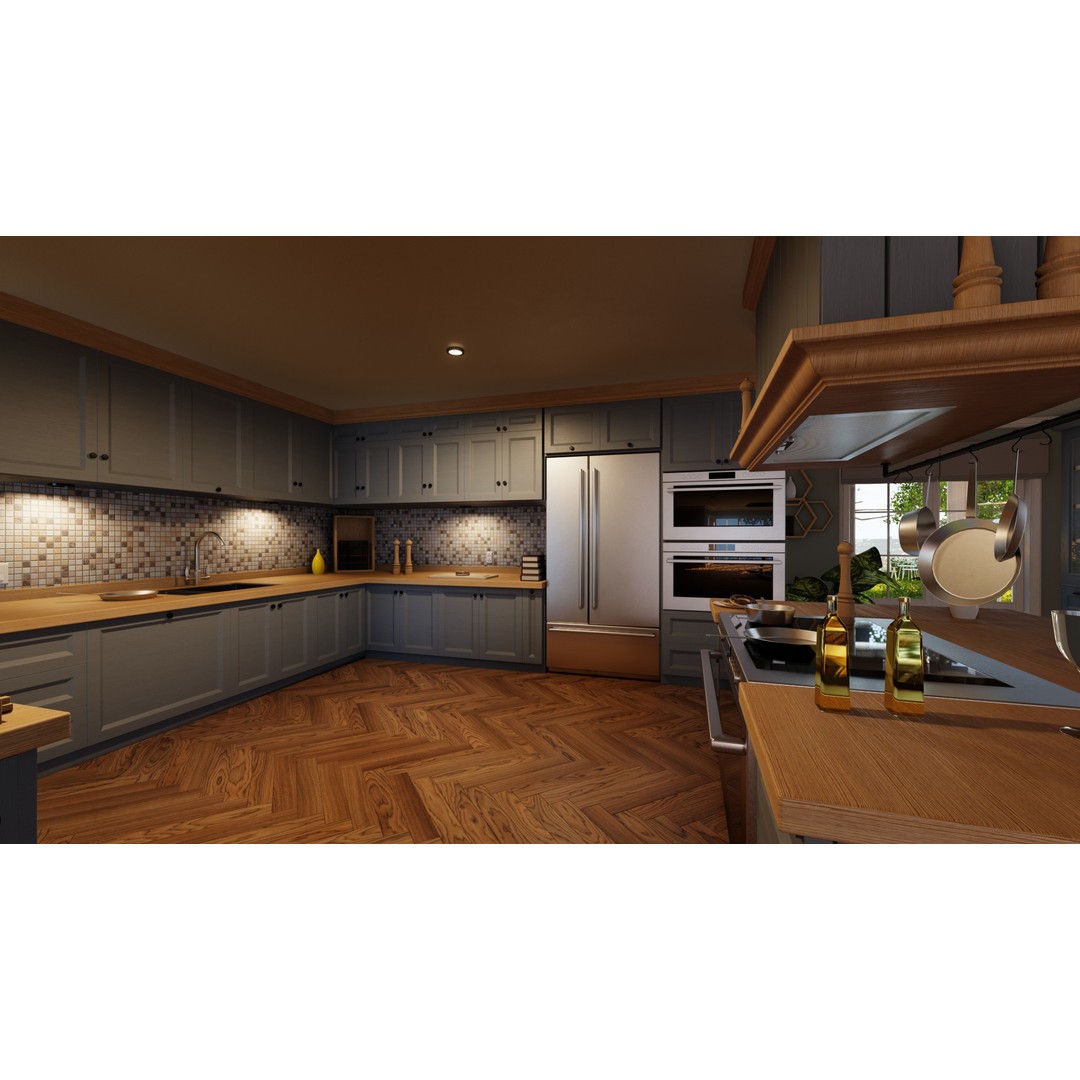 Classic Porch House 3D Model – Low Poly Game Asset, Blender, FBX - View 30