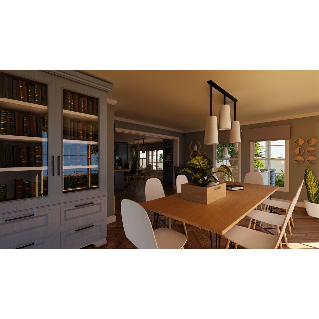 Classic Porch House 3D Model – Low Poly Game Asset, Blender, FBX - View 36