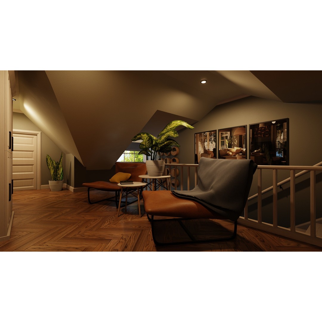 Classic Porch House 3D Model – Low Poly Game Asset, Blender, FBX - View 42
