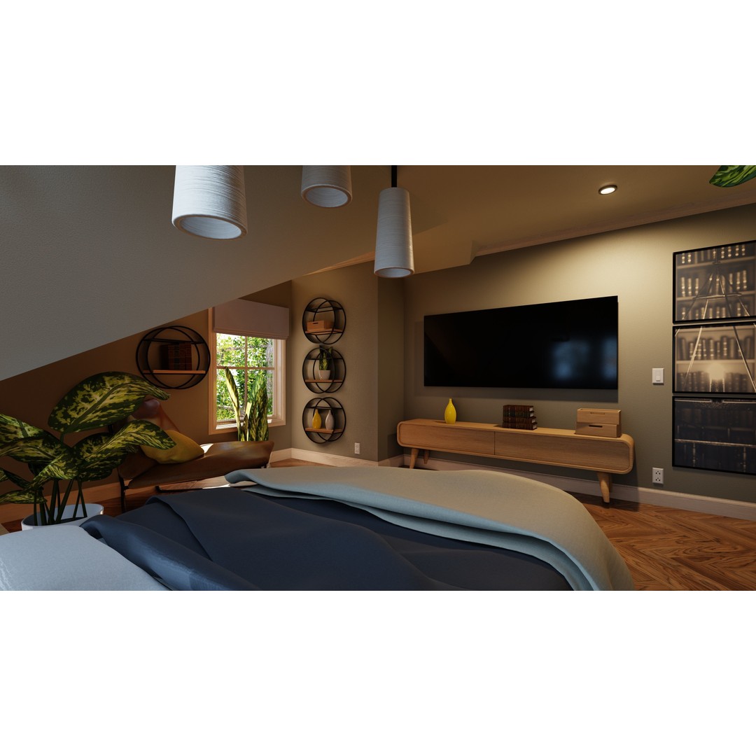Classic Porch House 3D Model – Low Poly Game Asset, Blender, FBX - View 47