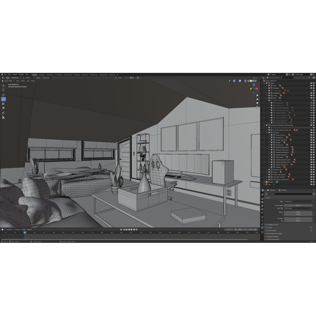 Classic Porch House 3D Model – Low Poly Game Asset, Blender, FBX - View 55