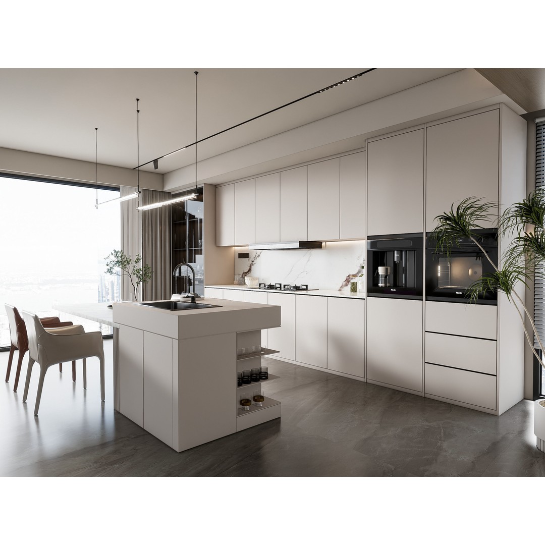 Modern Kitchen 3D Model – Photorealistic Interior, FBX, Blender - View 2