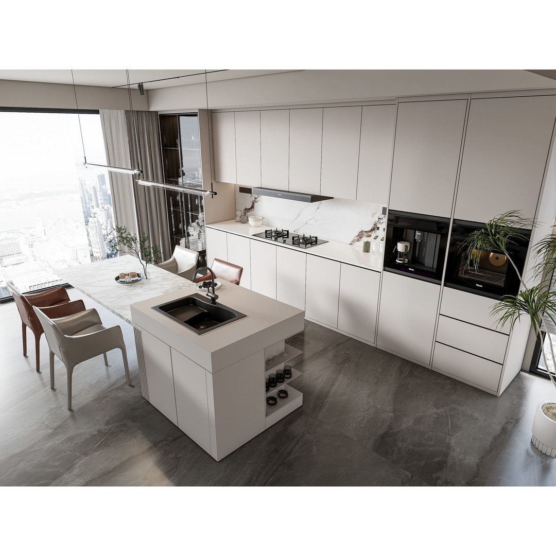 Modern Kitchen 3D Model – Photorealistic Interior, FBX, Blender - View 6