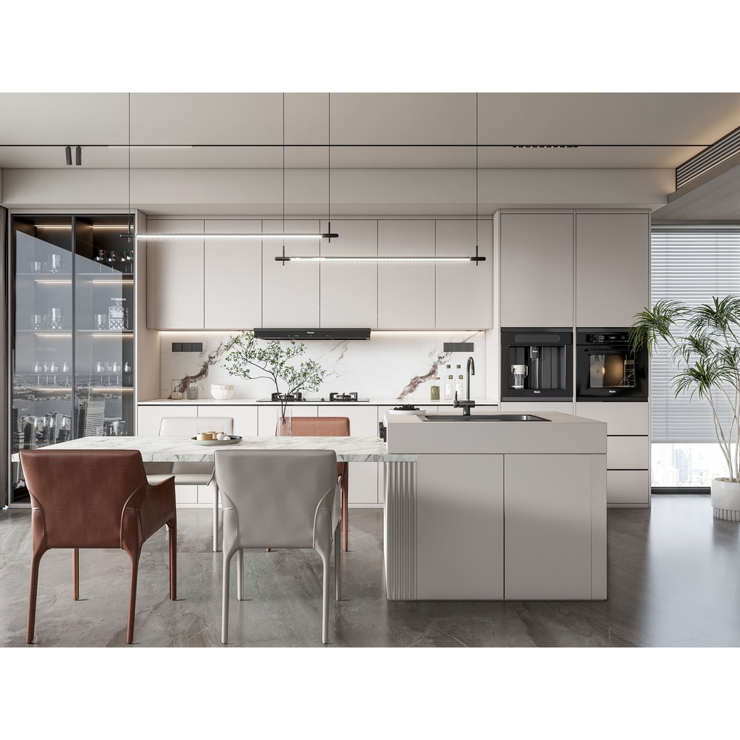 Modern Kitchen 3D Model – Photorealistic Interior, FBX, Blender - View 7