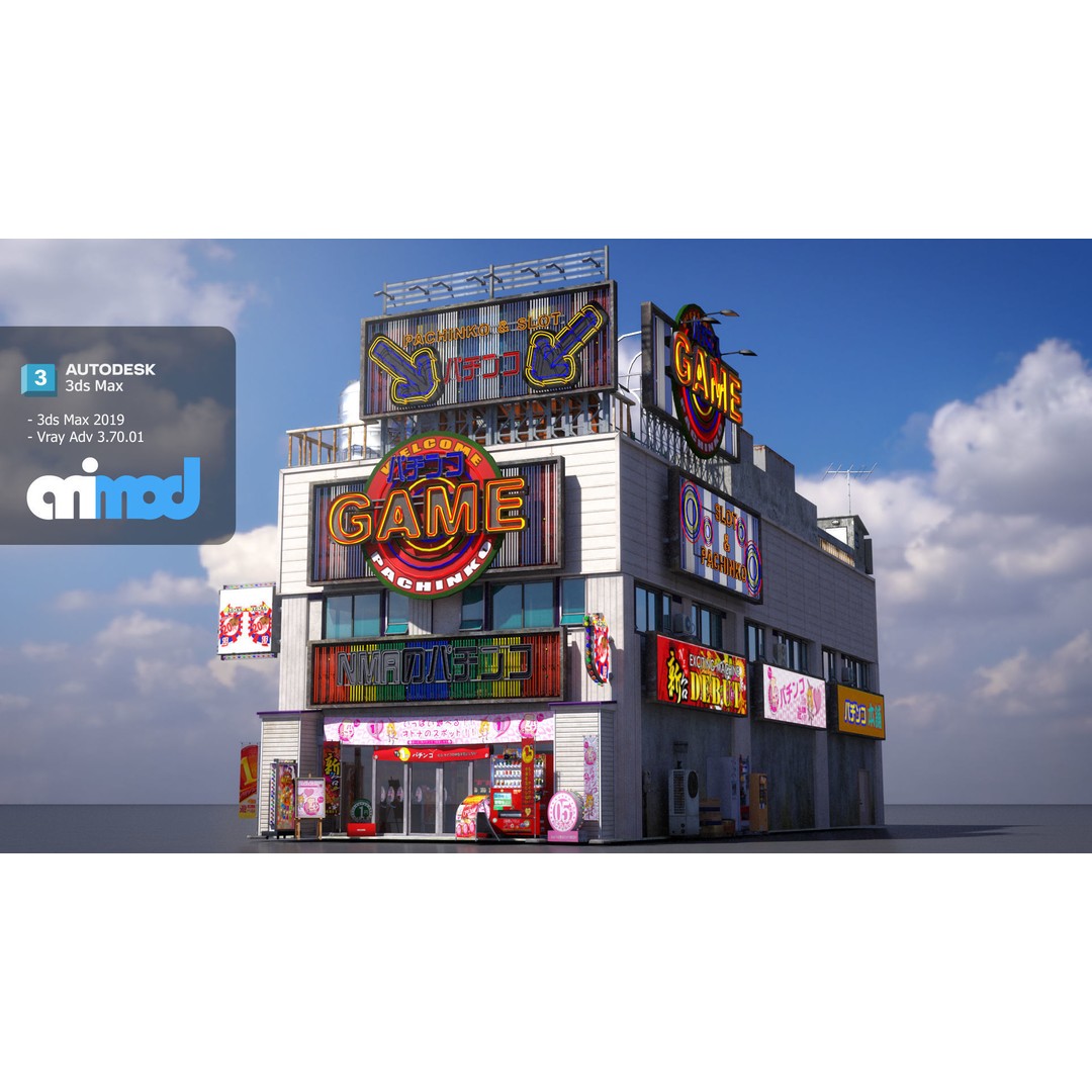 Pachinko Game Center 3D Model – High Poly Textured Asset, FBX - View 5