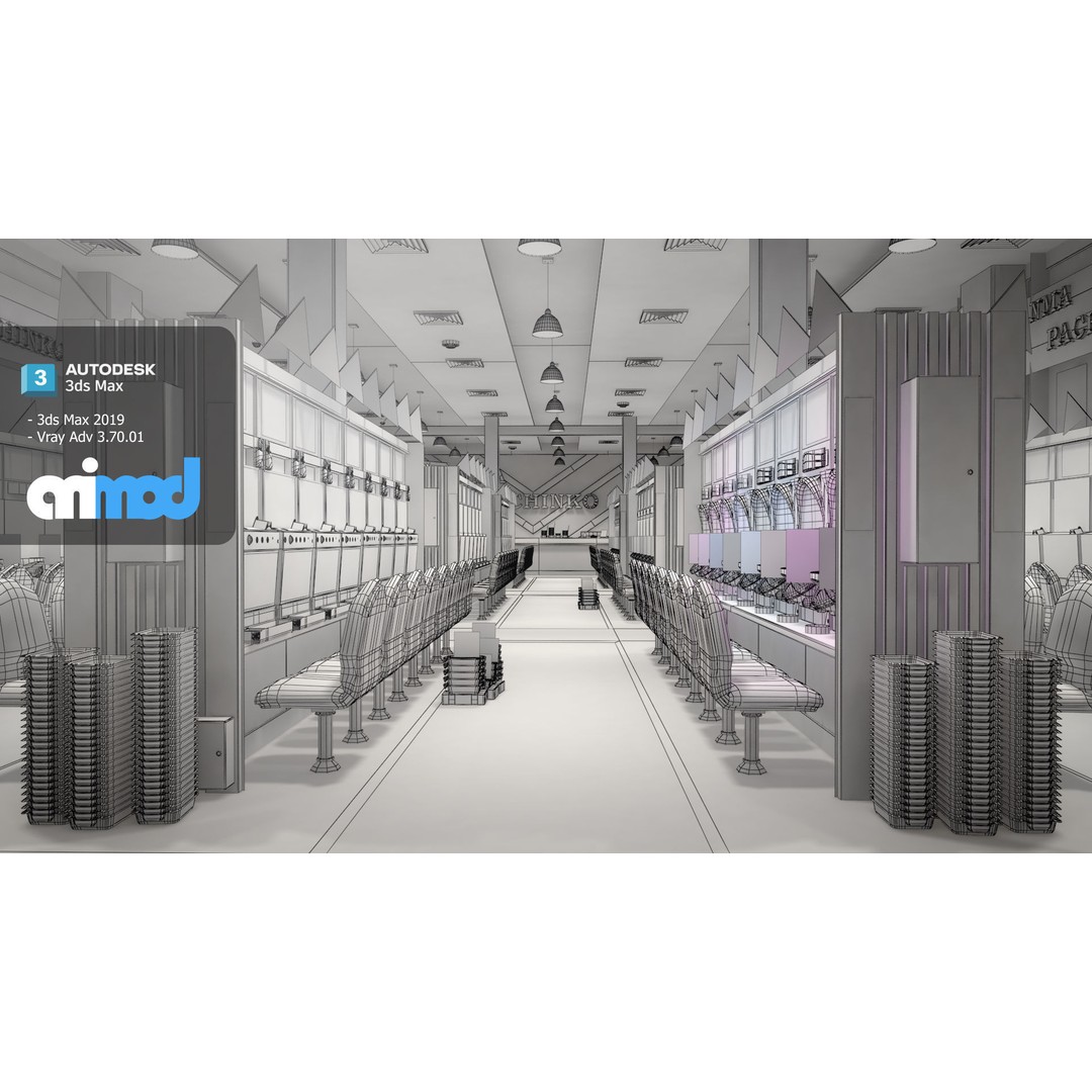 Pachinko Game Center 3D Model – High Poly Textured Asset, FBX - View 7