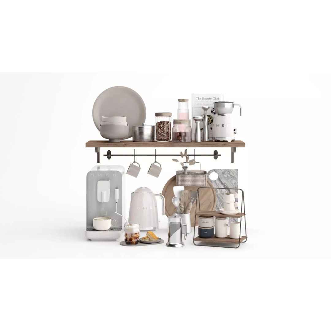 Kitchen Accessories 3D Model – Fully Textured Scene for Interior Design - View 2