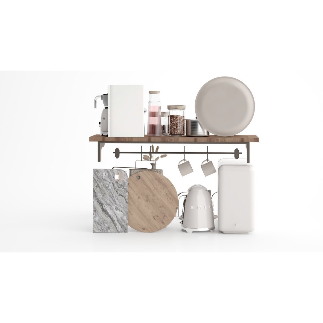 Kitchen Accessories 3D Model – Fully Textured Scene for Interior Design - View 8