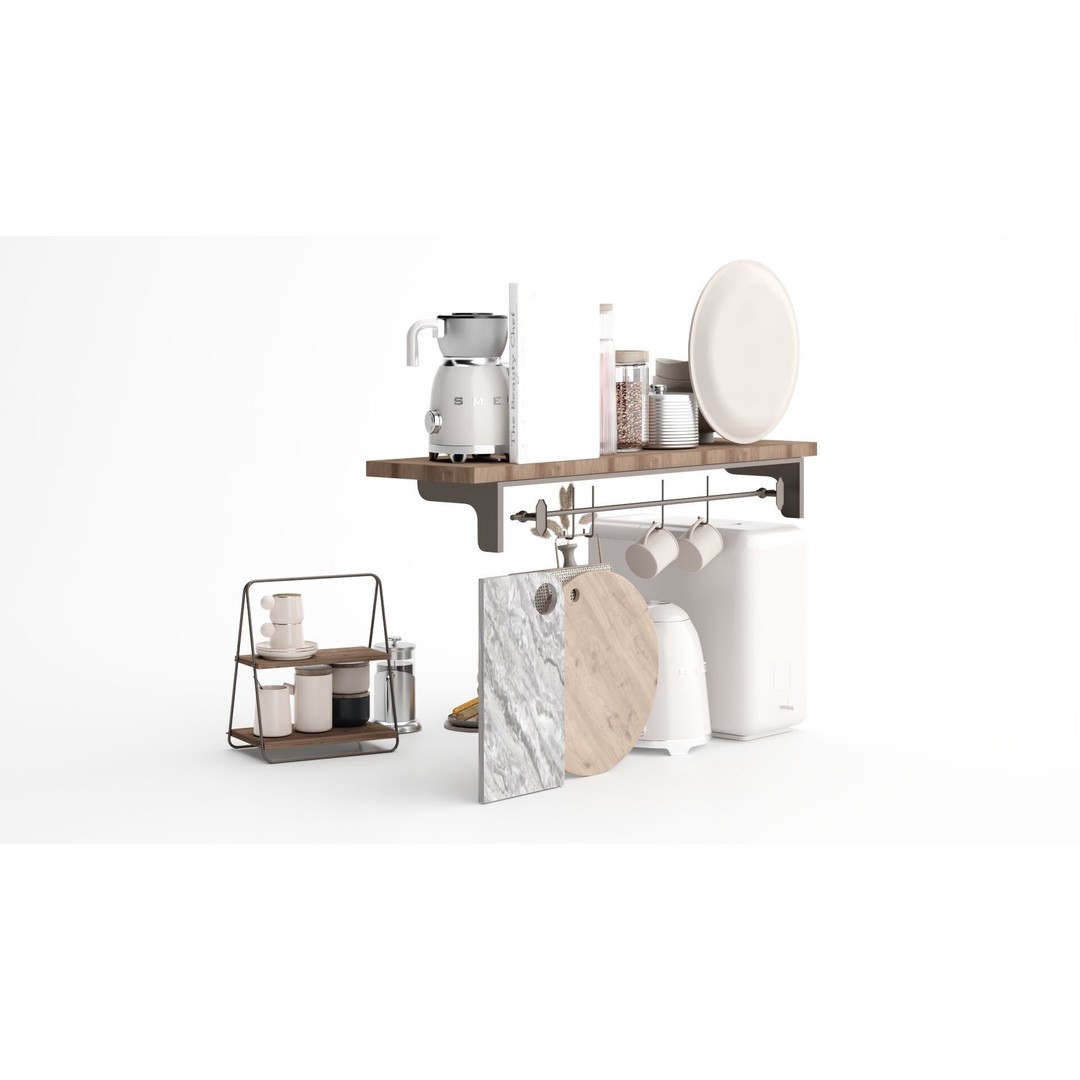 Kitchen Accessories 3D Model – Fully Textured Scene for Interior Design - View 9