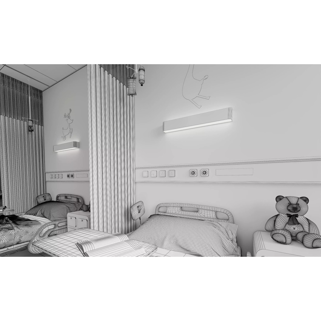 Pediatric Hospital Ward 3D Model – Modern Interior with PBR Textures - View 15