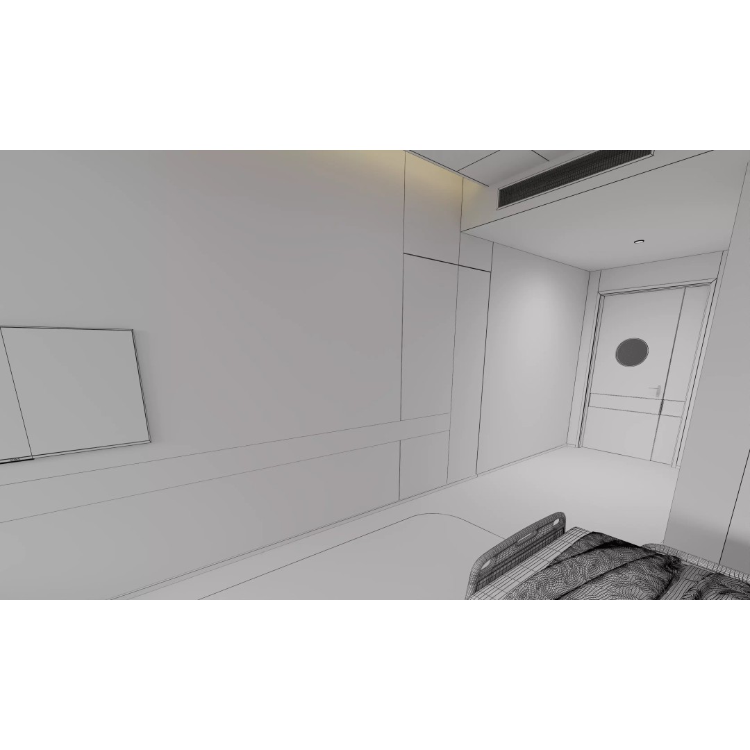 Pediatric Hospital Ward 3D Model – Modern Interior with PBR Textures - View 17