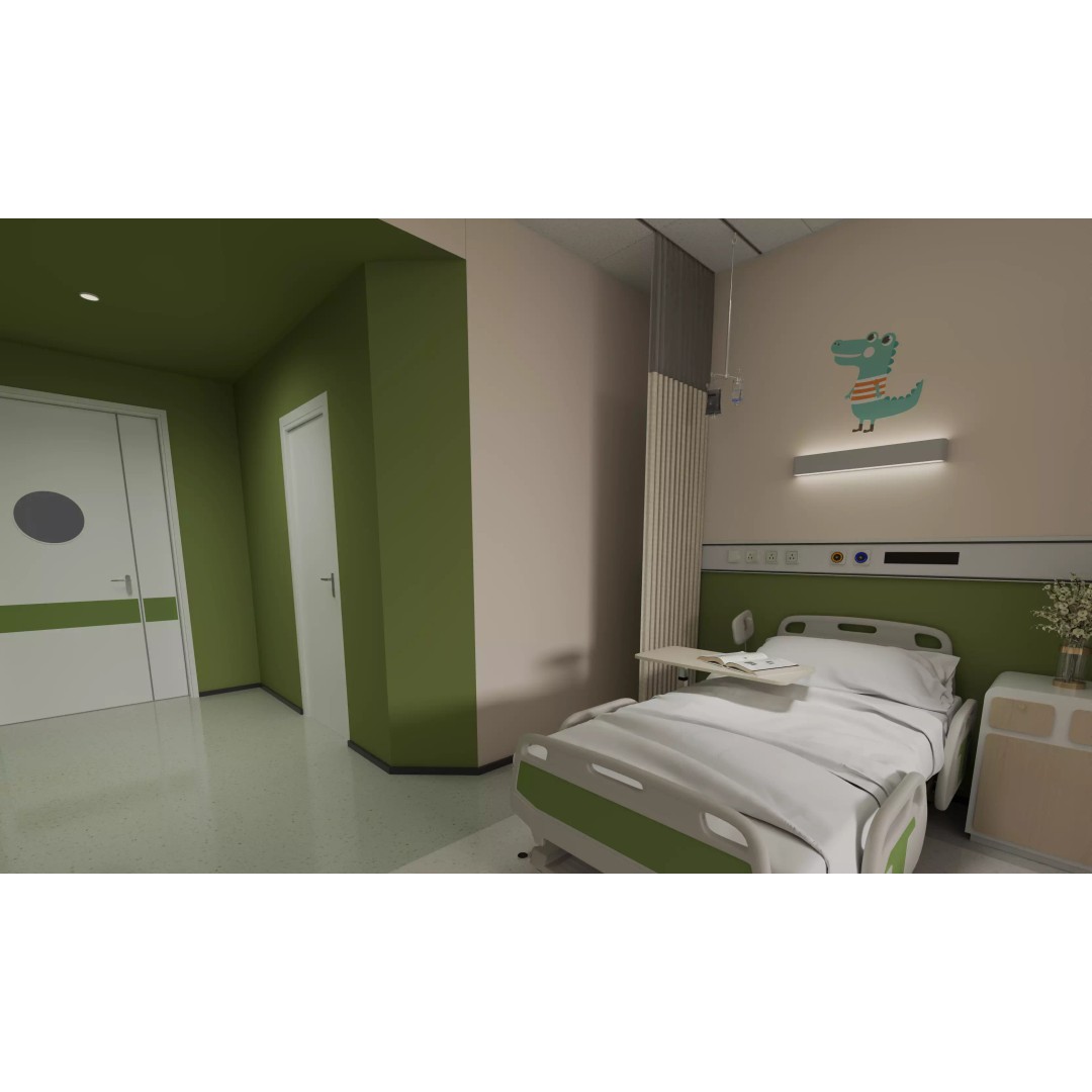 Pediatric Hospital Ward 3D Model – Modern Interior with PBR Textures - View 7