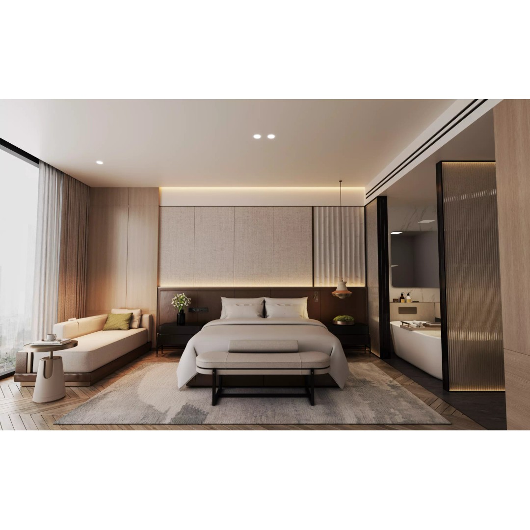 Luxury Hotel Suite 3D Model – Modern Minimalist Design, V-Ray - View 2