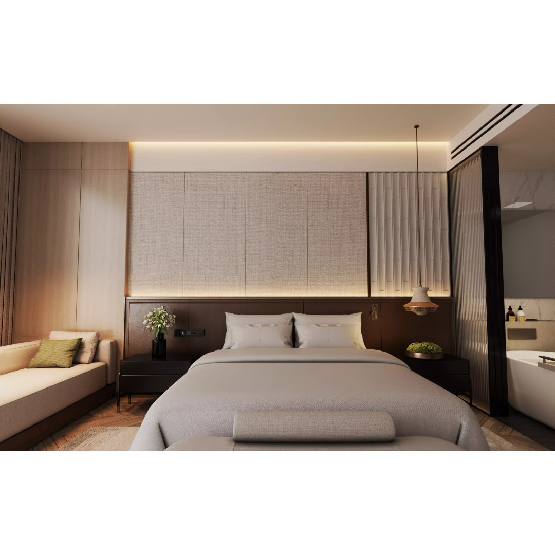 Luxury Hotel Suite 3D Model – Modern Minimalist Design, V-Ray - View 3
