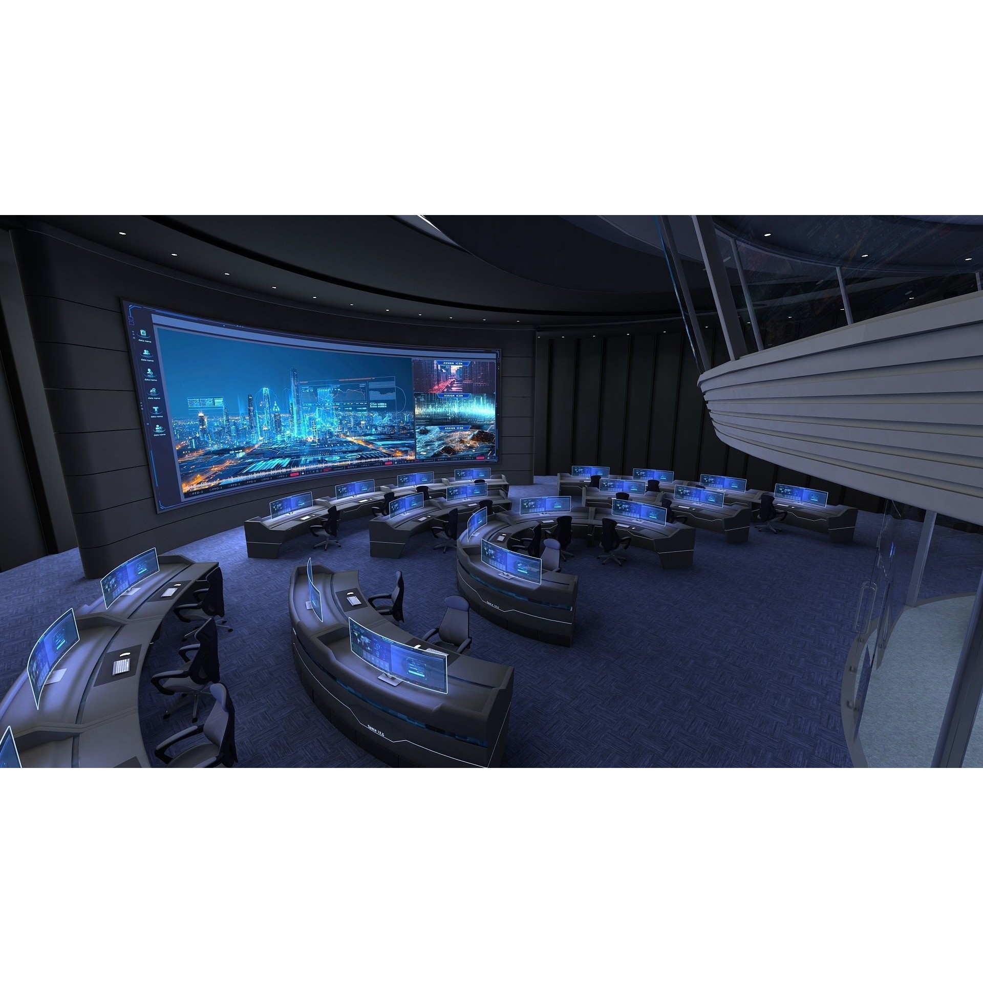 Futuristic Control Center - Architectural 3D Model - View 11