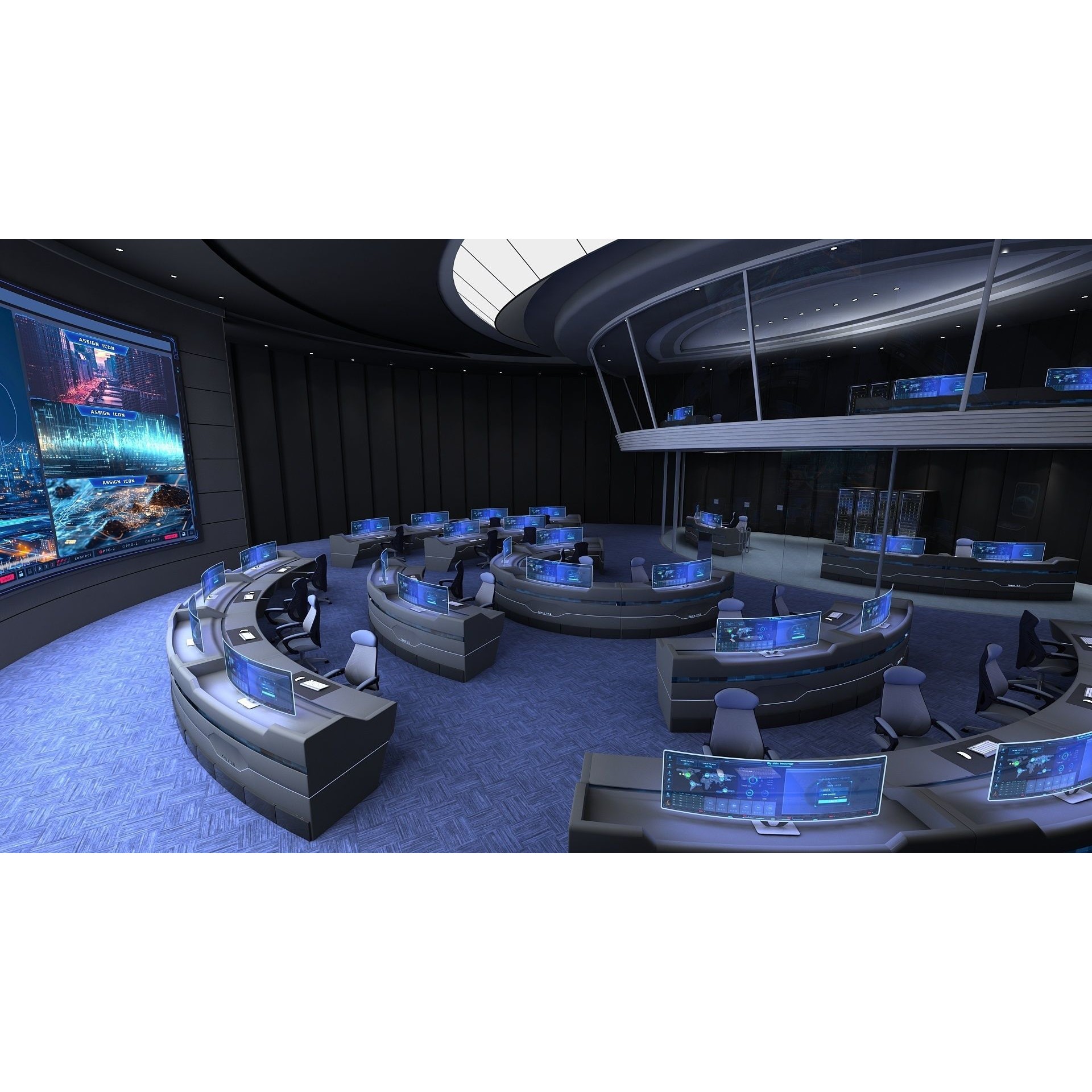 Futuristic Control Center - Architectural 3D Model - View 12