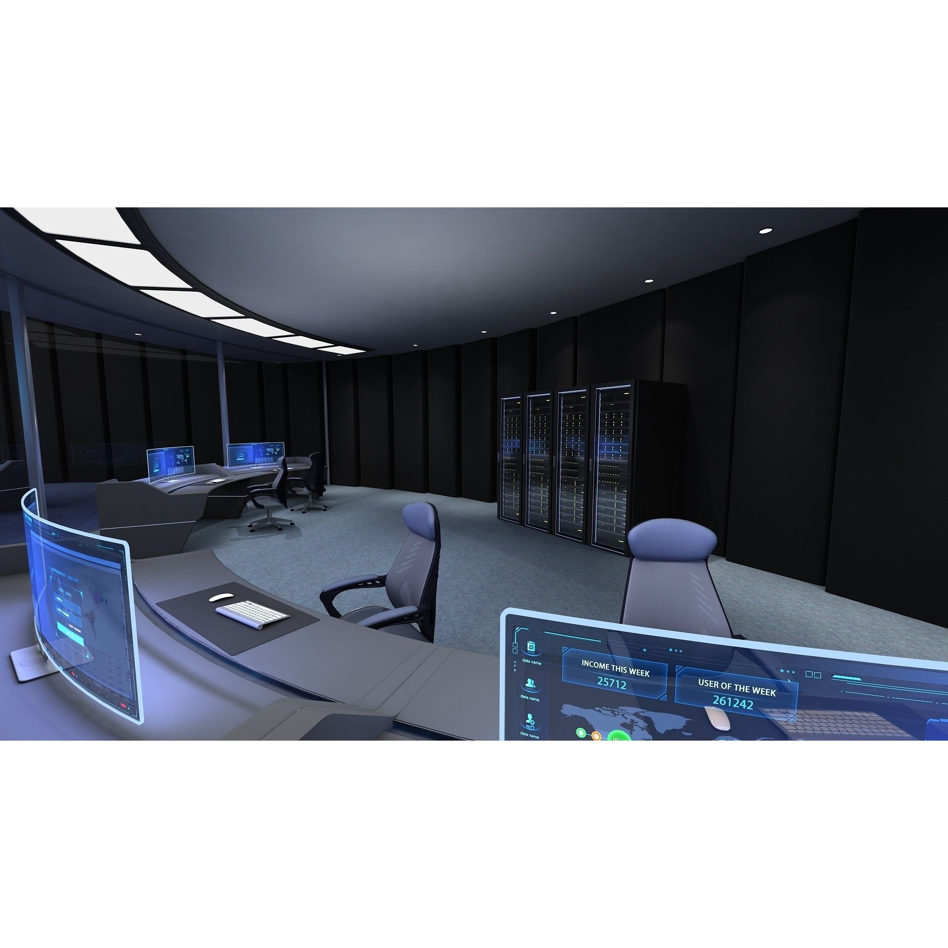 Futuristic Control Center - Architectural 3D Model - View 13