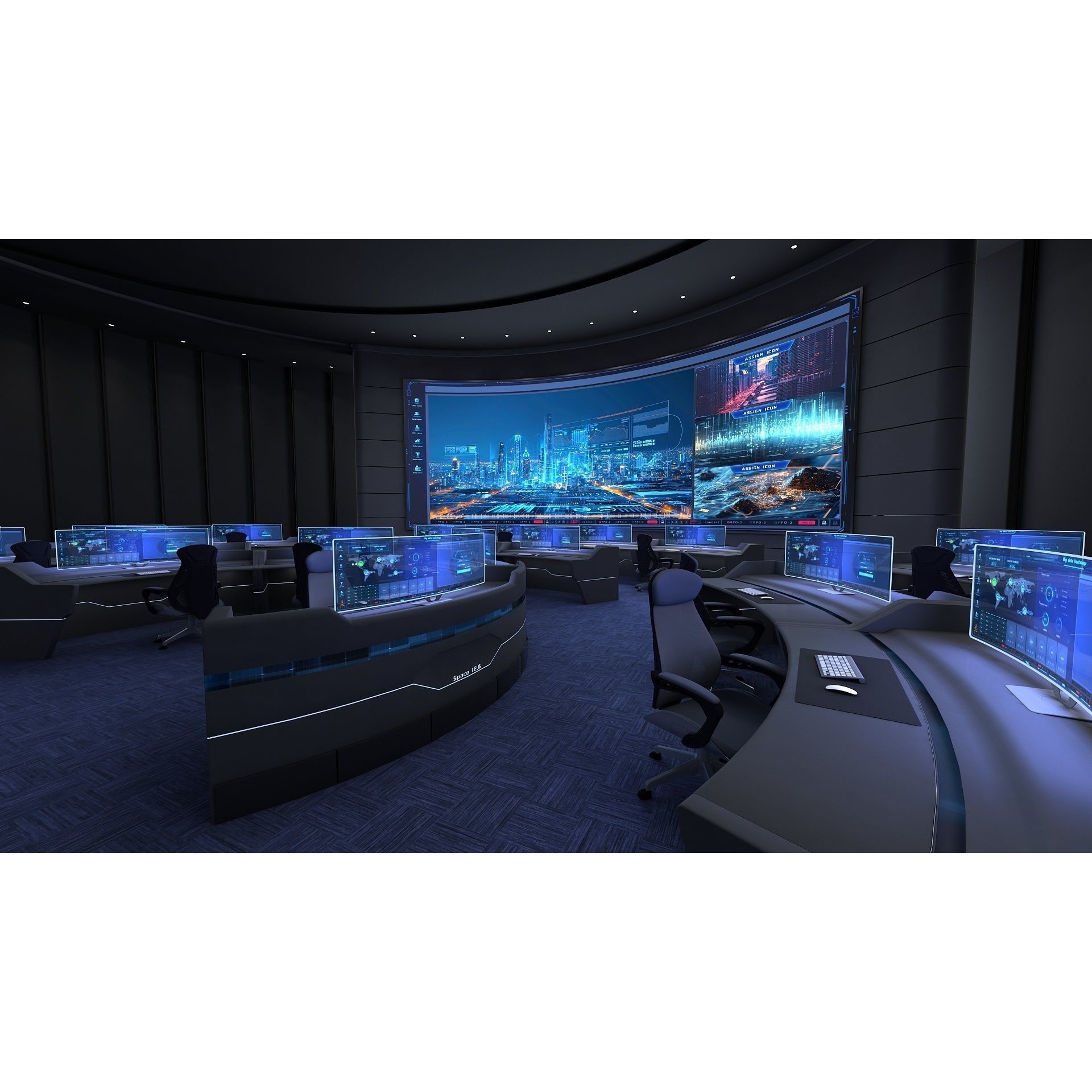 Futuristic Control Center - Architectural 3D Model - View 7