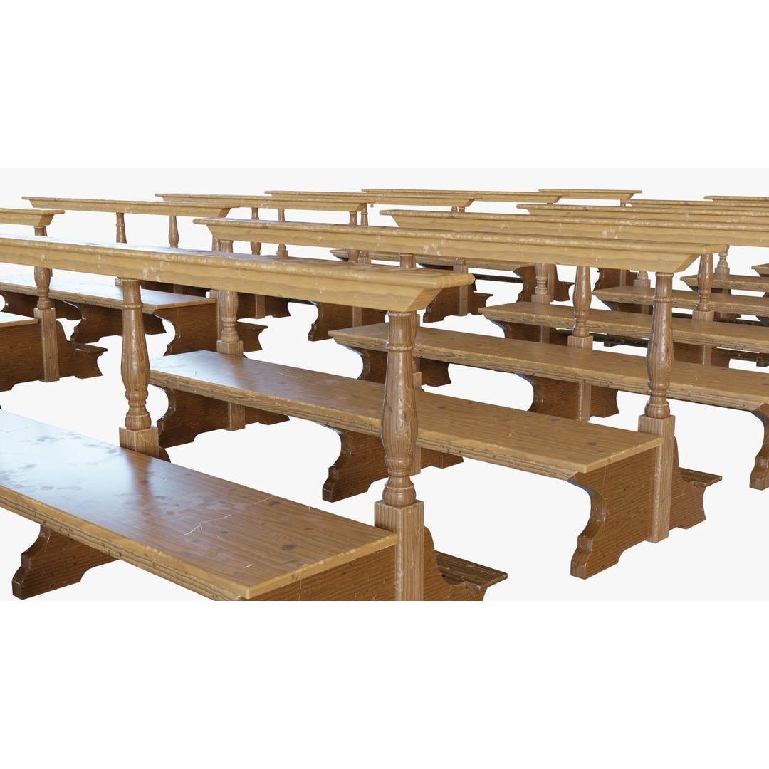 Church Assets 3D Model – PBR Textured Collection for Interior Use - View 15