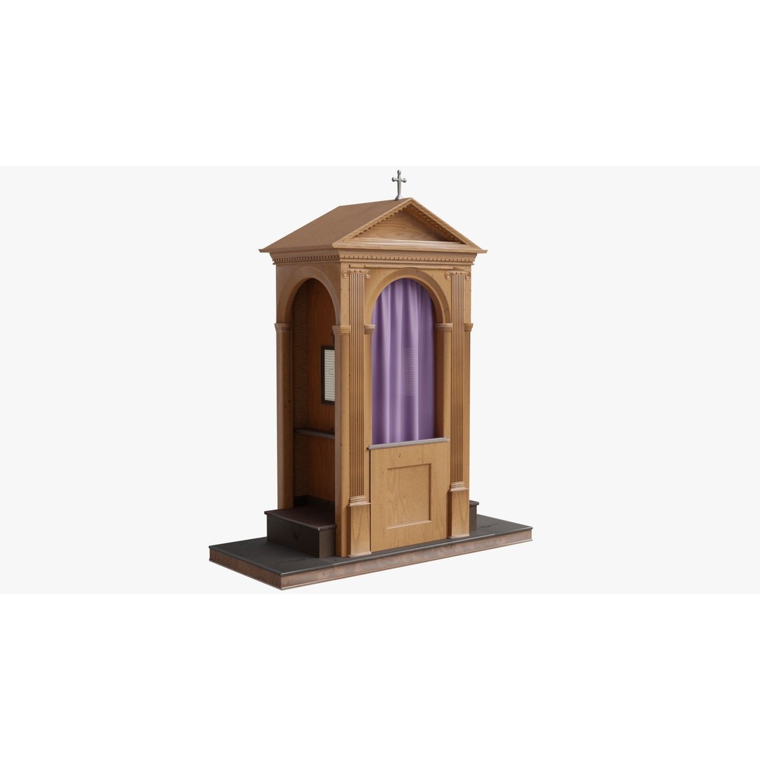 Church Assets 3D Model – PBR Textured Collection for Interior Use - View 5