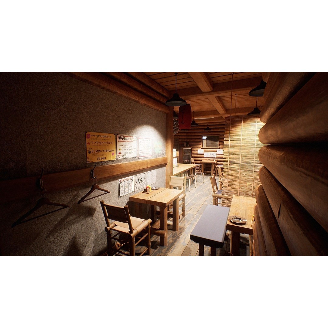 Japanese Izakaya Restaurant 3D Model – Low Poly Game Asset, PBR Textures - View 15