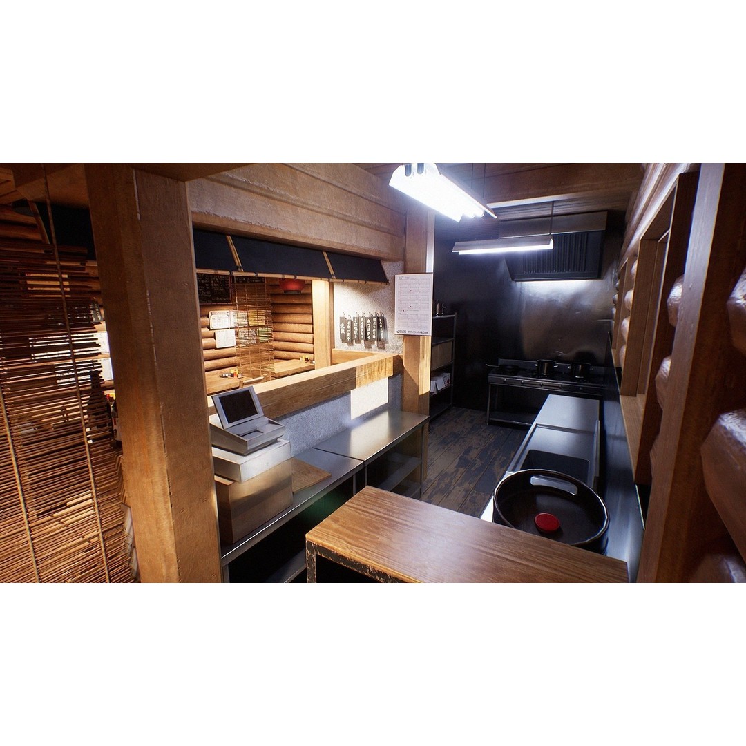 Japanese Izakaya Restaurant 3D Model – Low Poly Game Asset, PBR Textures - View 9