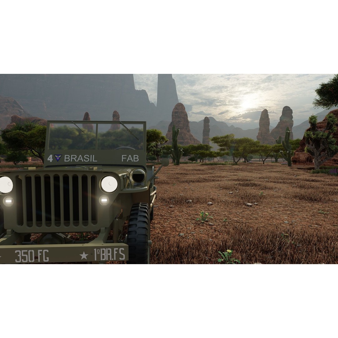 WW2 Jeep 3D Model – Detailed Military Vehicle with Trailer, FBX - View 42