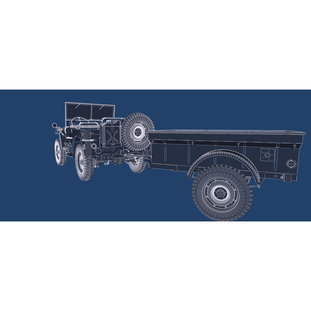 WW2 Jeep 3D Model – Detailed Military Vehicle with Trailer, FBX - View 52