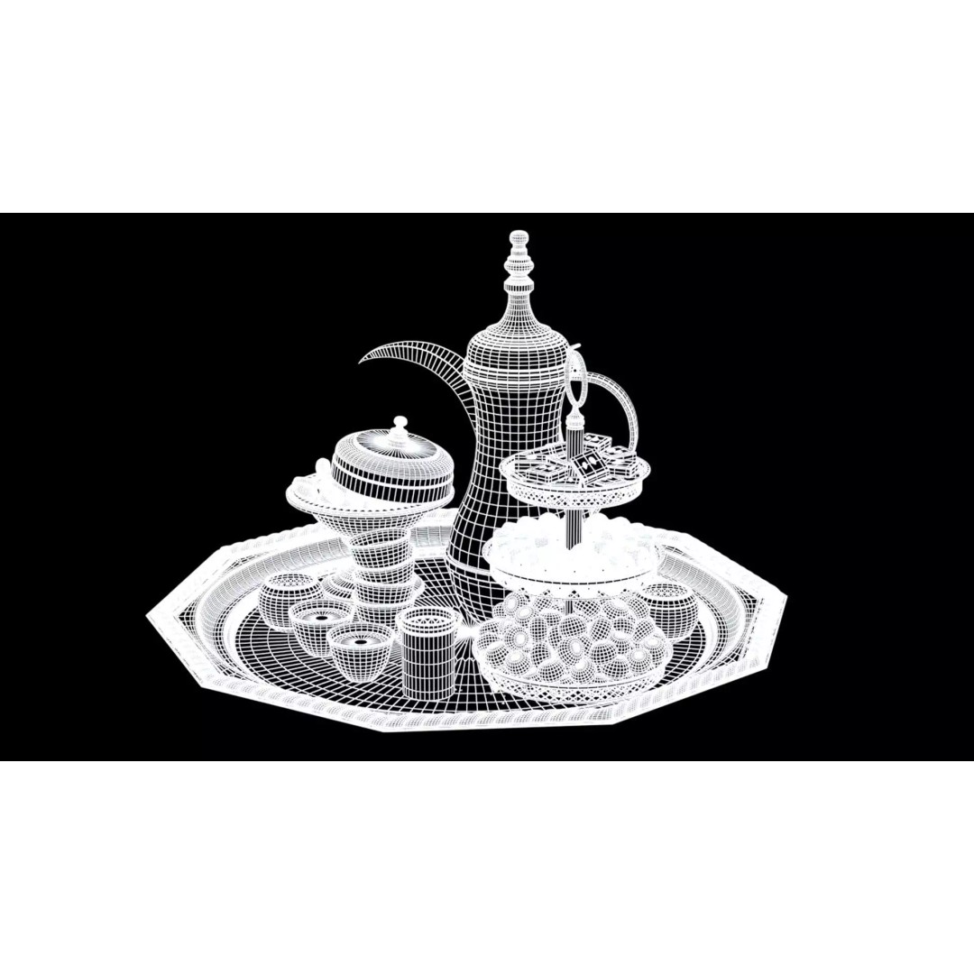 Arabia Coffee 3D Model – Realistic Scene with Textures and Lighting