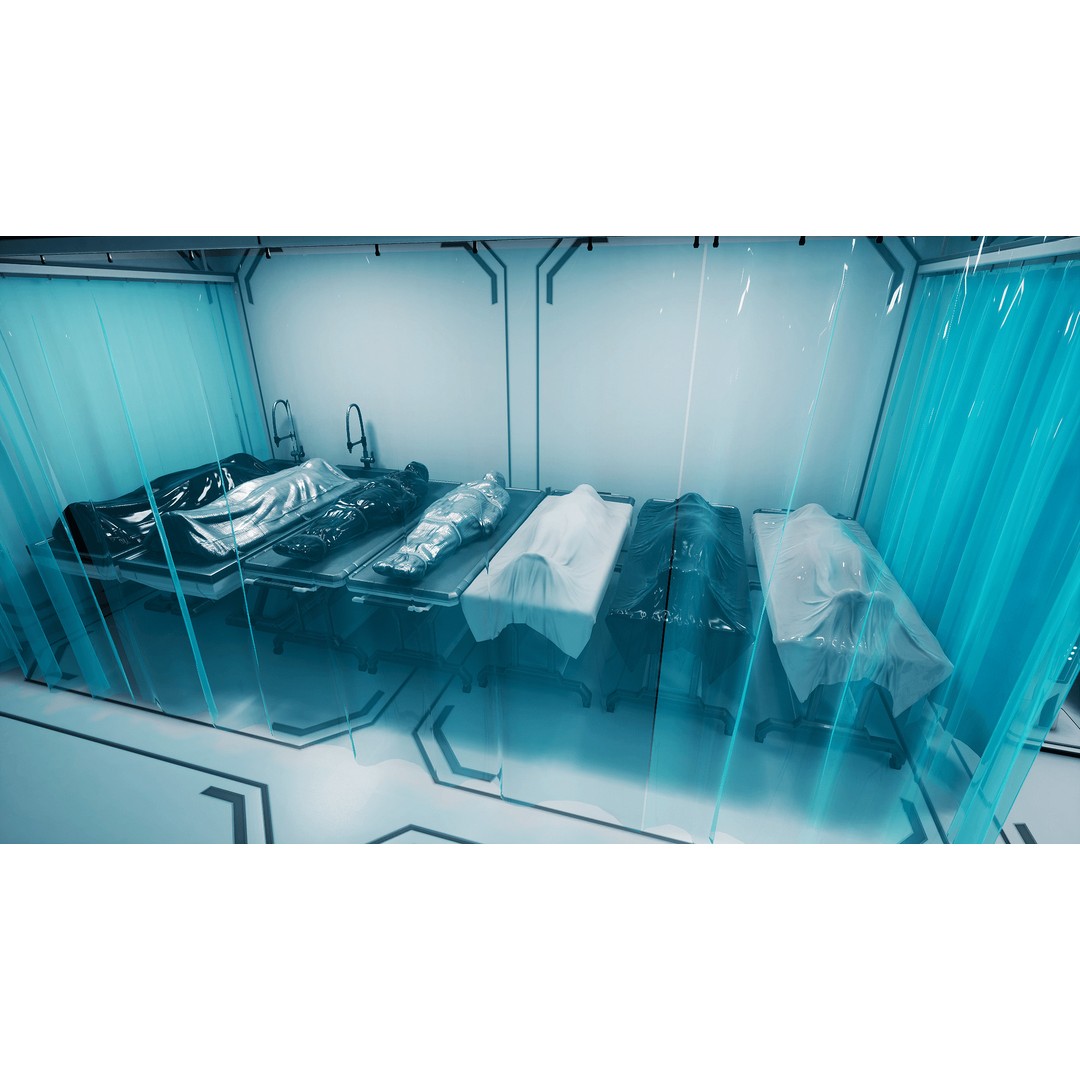 Sci-Fi Hospital Room Props 3D Model – Low Poly Medical Asset, FBX - View 10