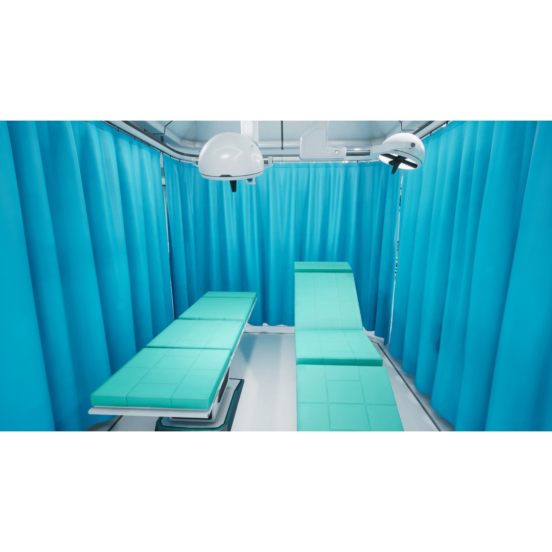 Sci-Fi Hospital Room Props 3D Model – Low Poly Medical Asset, FBX - View 5
