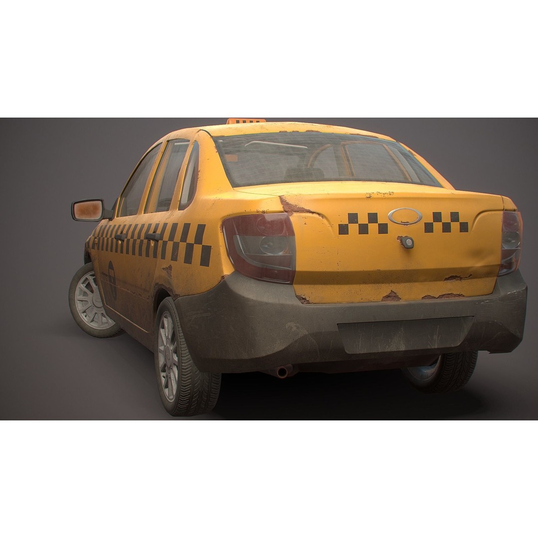Retro Sedan Car 3D Model – Low Poly PBR Vehicle with Interior, FBX - View 13