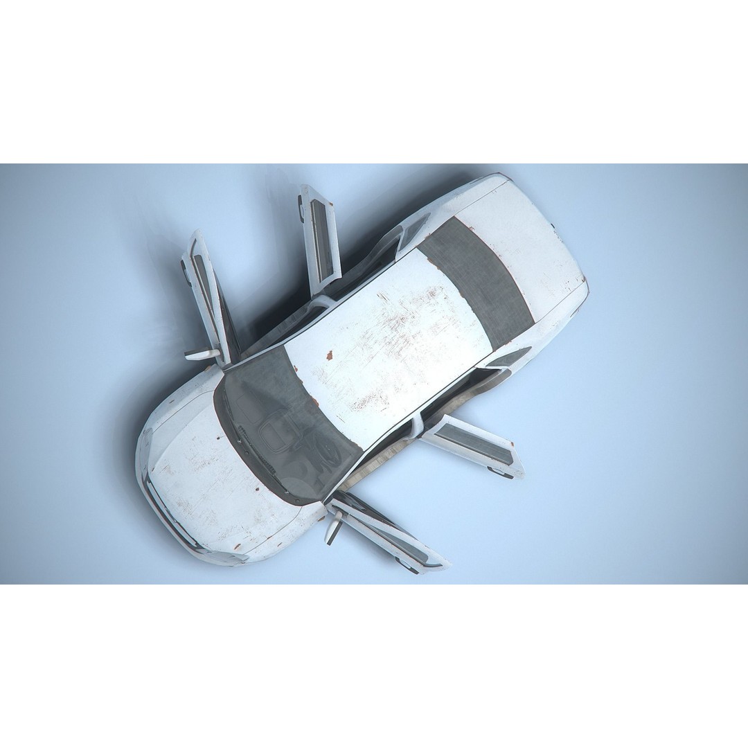 Retro Sedan Car 3D Model – Low Poly PBR Vehicle with Interior, FBX - View 16