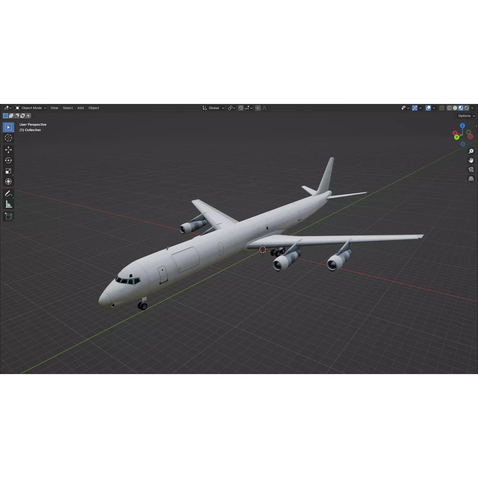 Douglas DC-8-61 Freighter - Low-Poly Static 3D Model