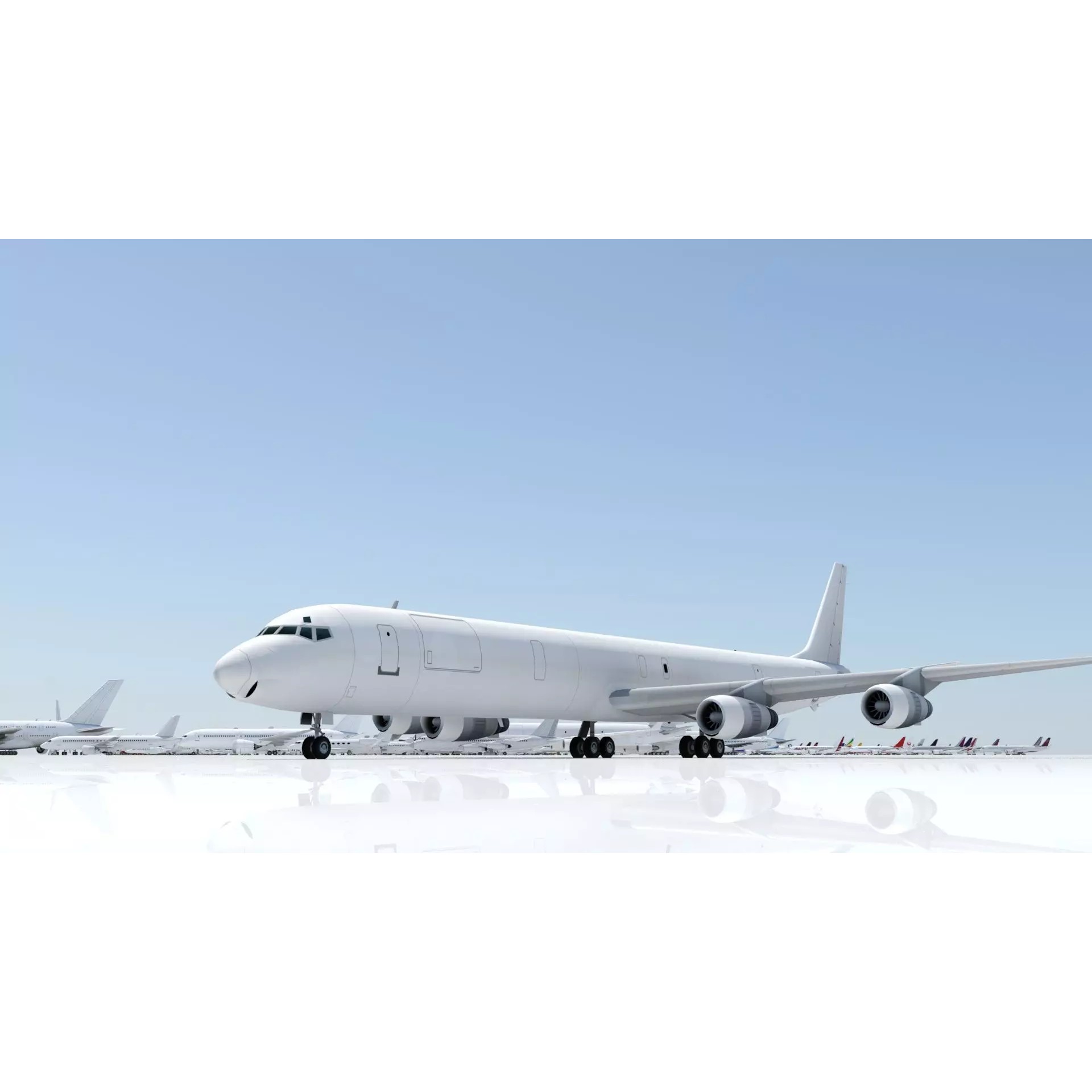 Douglas DC-8-61 Freighter - Low-Poly Static 3D Model - View 12