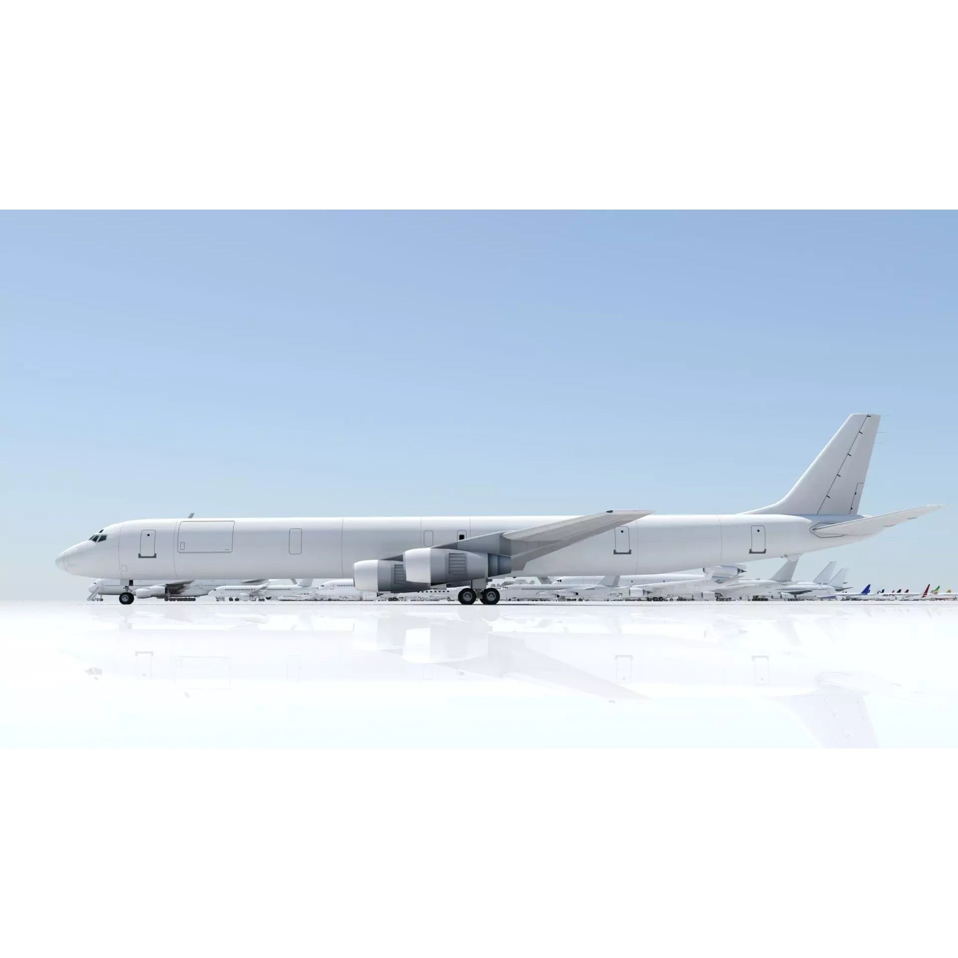 Douglas DC-8-61 Freighter - Low-Poly Static 3D Model - View 13
