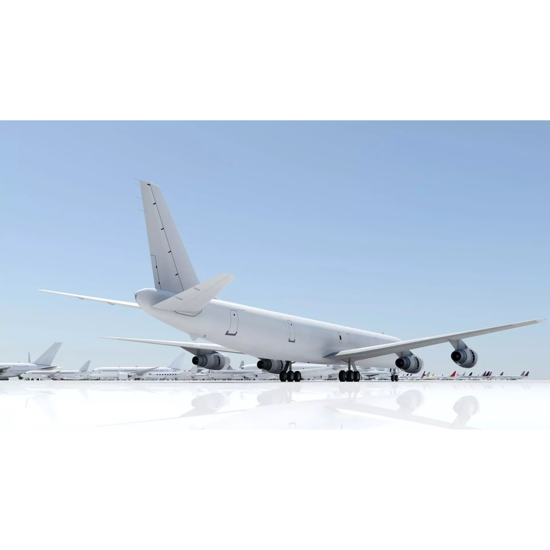 Douglas DC-8-61 Freighter - Low-Poly Static 3D Model - View 14