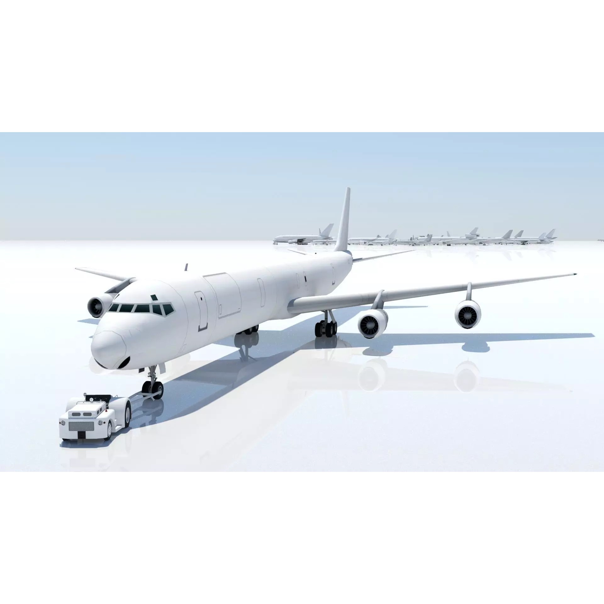 Douglas DC-8-61 Freighter - Low-Poly Static 3D Model - View 15