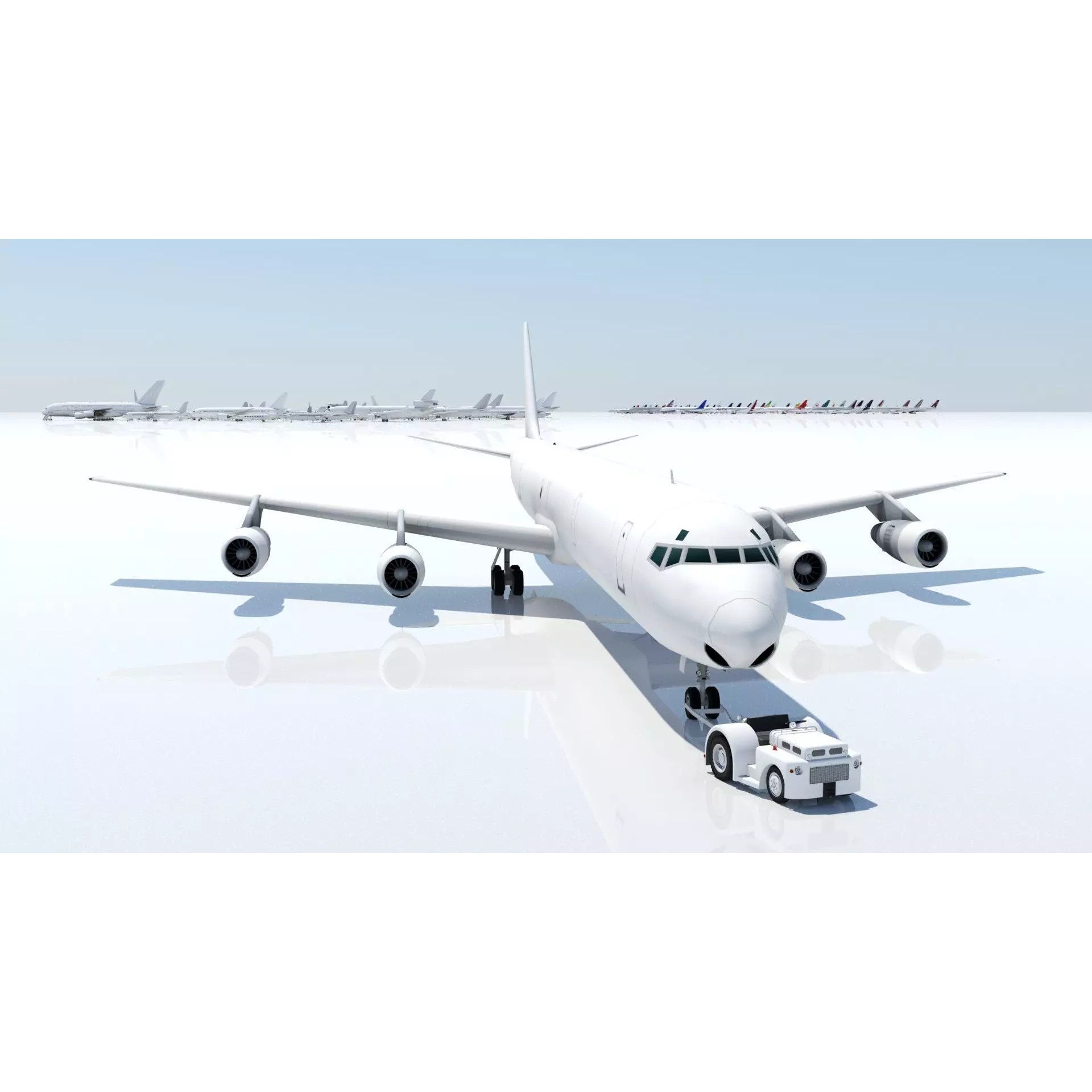 Douglas DC-8-61 Freighter - Low-Poly Static 3D Model - View 16