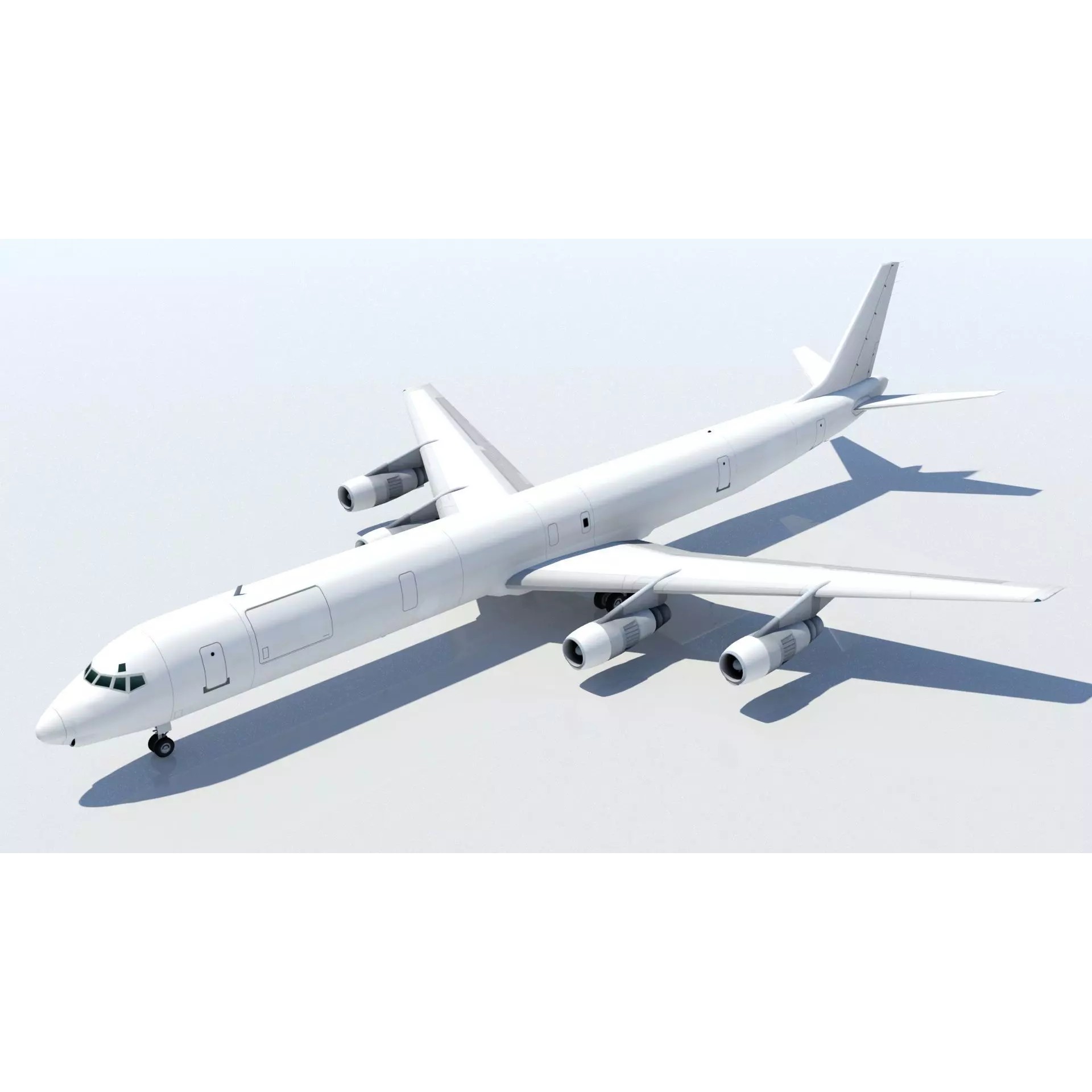Douglas DC-8-61 Freighter - Low-Poly Static 3D Model - View 2