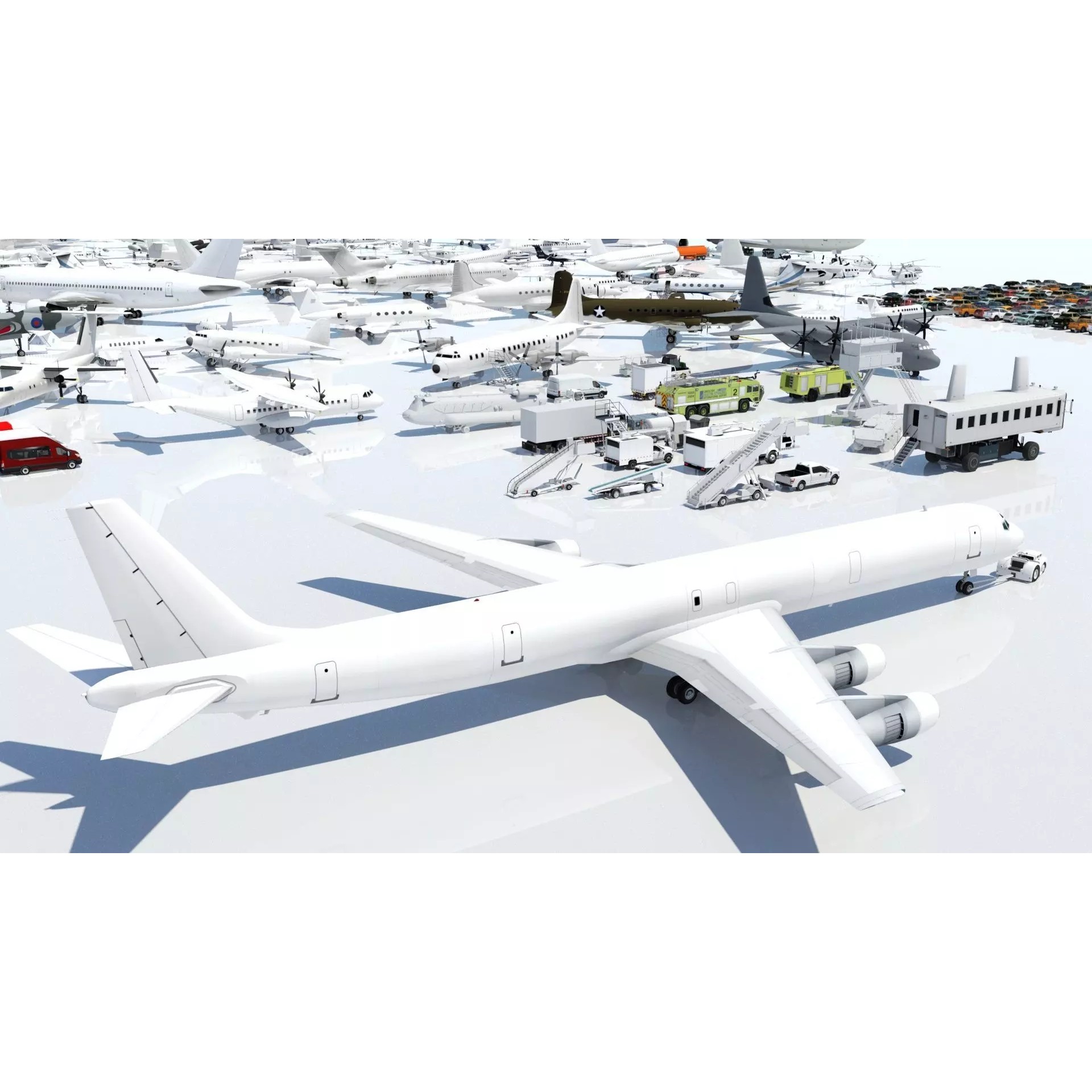 Douglas DC-8-61 Freighter - Low-Poly Static 3D Model - View 20