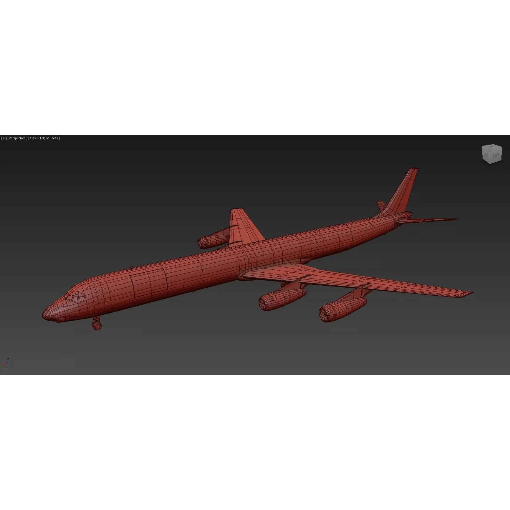 Douglas DC-8-61 Freighter - Low-Poly Static 3D Model - View 24