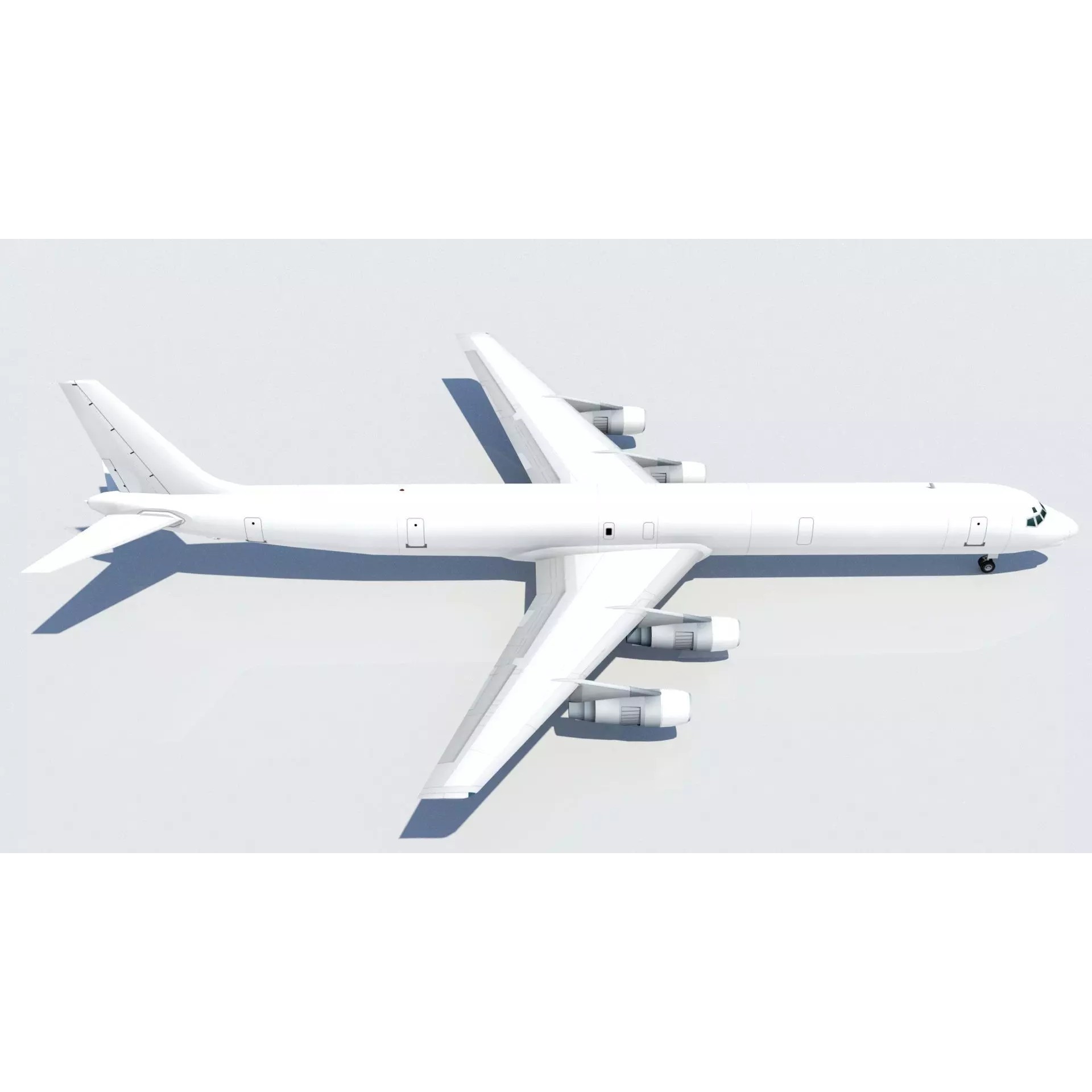 Douglas DC-8-61 Freighter - Low-Poly Static 3D Model - View 7